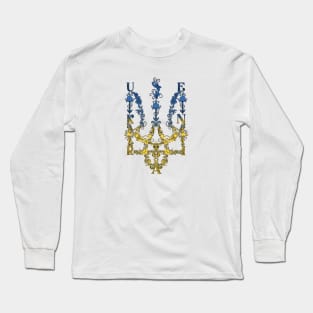 Ukraine floral tryzub Long Sleeve T-Shirt